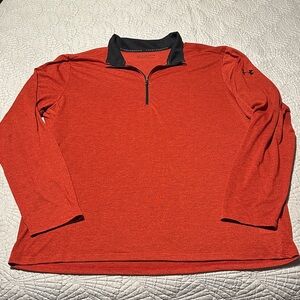 Under Armour Burnt Orange Men’s Long-Sleeved Quarter Zip Shirt. EUC, Size 2X